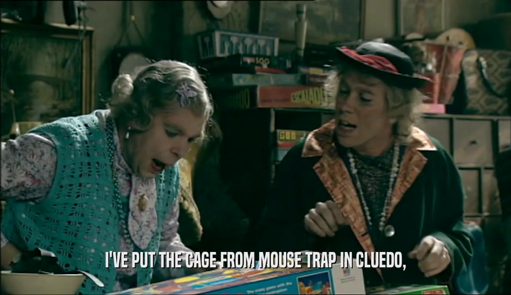 I'VE PUT THE CAGE FROM MOUSE TRAP IN CLUEDO,  
