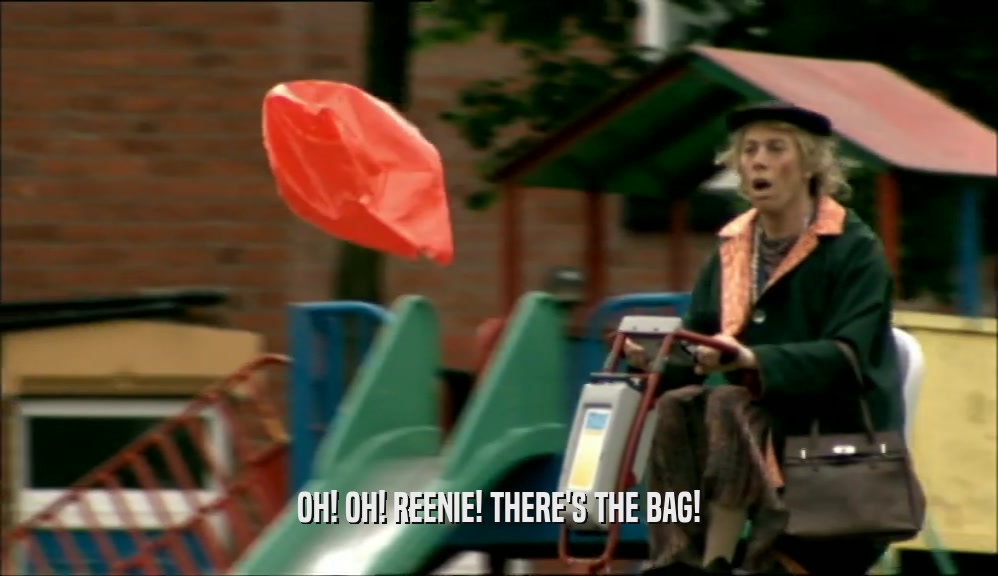 OH! OH! REENIE! THERE'S THE BAG!
  