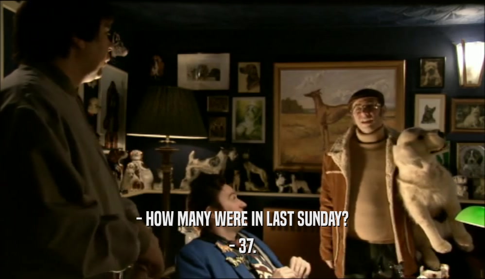 - HOW MANY WERE IN LAST SUNDAY? - 37. 