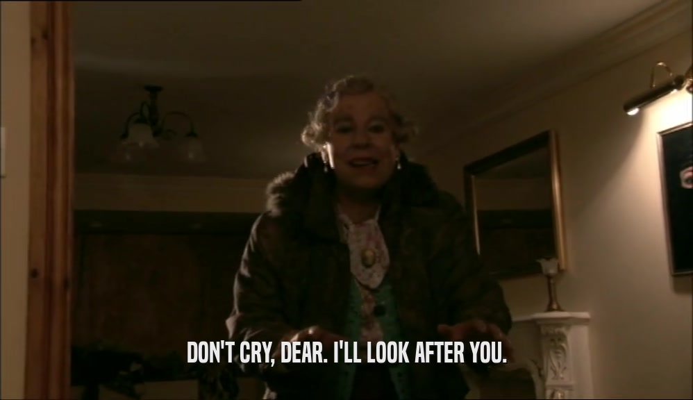 DON'T CRY, DEAR. I'LL LOOK AFTER YOU.  