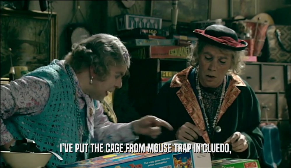I'VE PUT THE CAGE FROM MOUSE TRAP IN CLUEDO,  