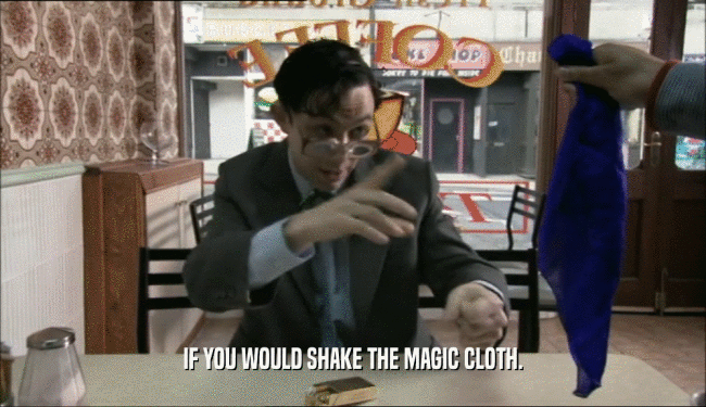IF YOU WOULD SHAKE THE MAGIC CLOTH.  