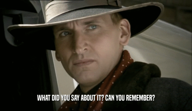 WHAT DID YOU SAY ABOUT IT? CAN YOU REMEMBER?  