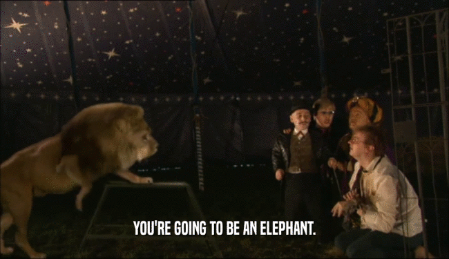 YOU'RE GOING TO BE AN ELEPHANT.
  