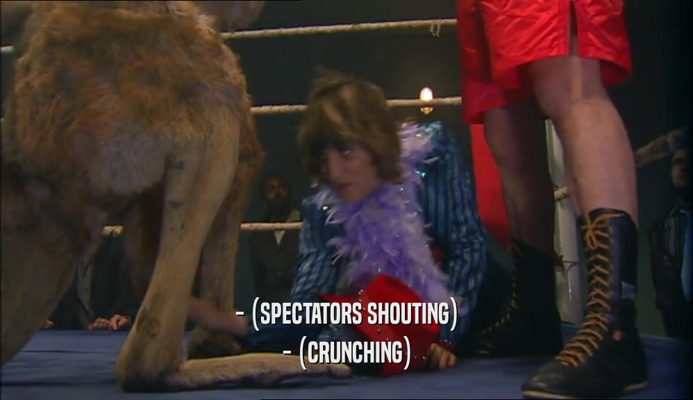- (SPECTATORS SHOUTING) - (CRUNCHING) 