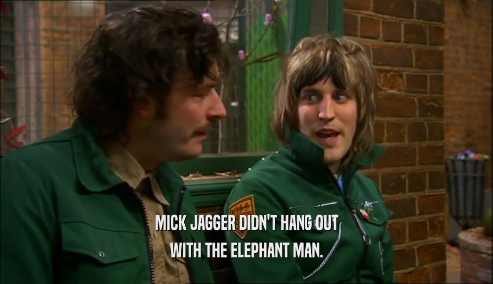 MICK JAGGER DIDN'T HANG OUT WITH THE ELEPHANT MAN. 