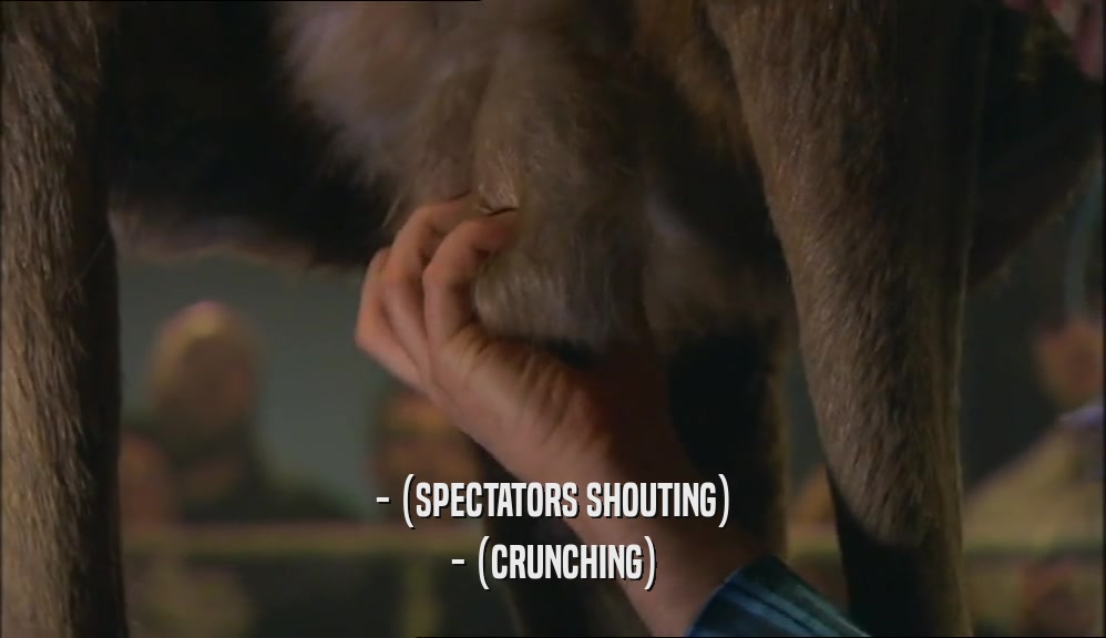 - (SPECTATORS SHOUTING) - (CRUNCHING) 