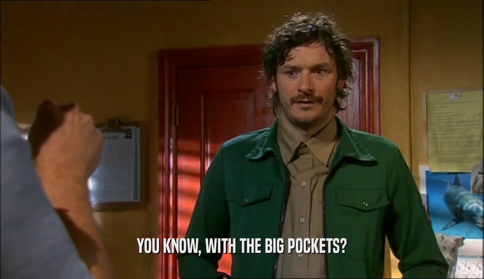 YOU KNOW, WITH THE BIG POCKETS?  