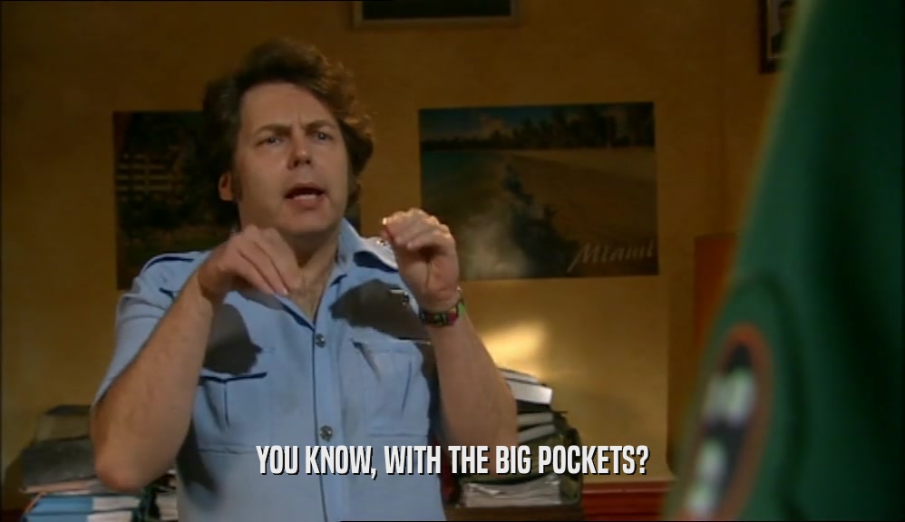 YOU KNOW, WITH THE BIG POCKETS?  