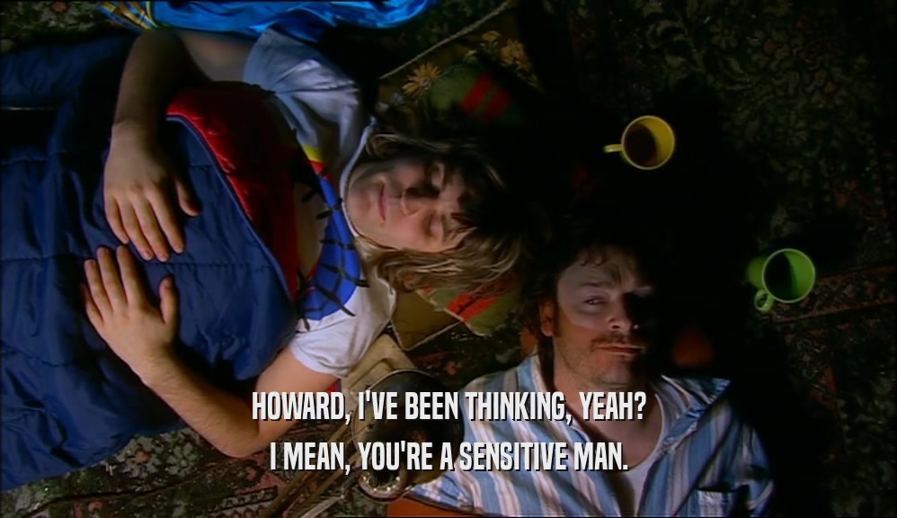 HOWARD, I'VE BEEN THINKING, YEAH? I MEAN, YOU'RE A SENSITIVE MAN. 
