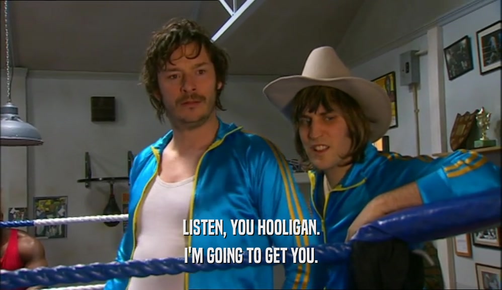 LISTEN, YOU HOOLIGAN. I'M GOING TO GET YOU. 