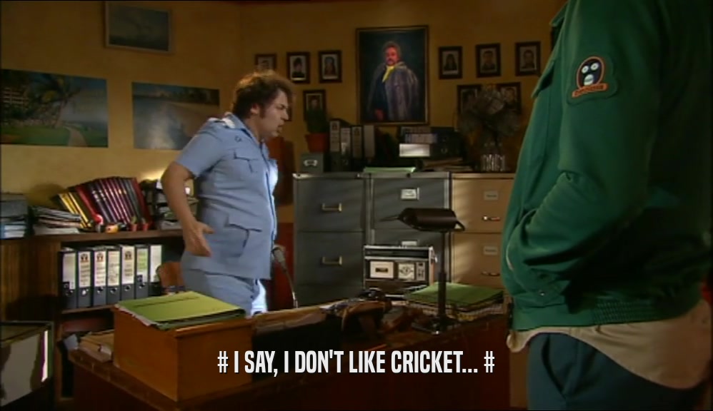 # I SAY, I DON'T LIKE CRICKET... #  