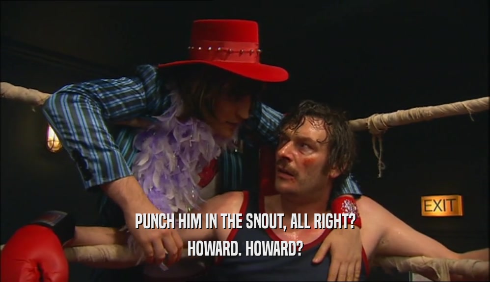 PUNCH HIM IN THE SNOUT, ALL RIGHT? HOWARD. HOWARD? 