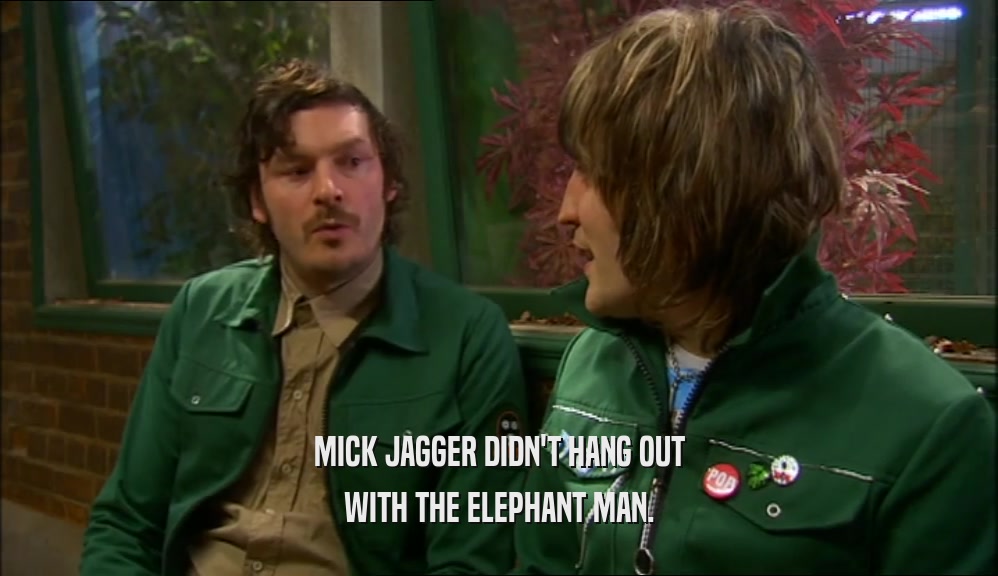 MICK JAGGER DIDN'T HANG OUT WITH THE ELEPHANT MAN. 