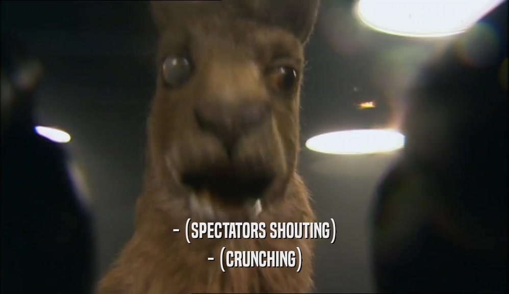 - (SPECTATORS SHOUTING) - (CRUNCHING) 