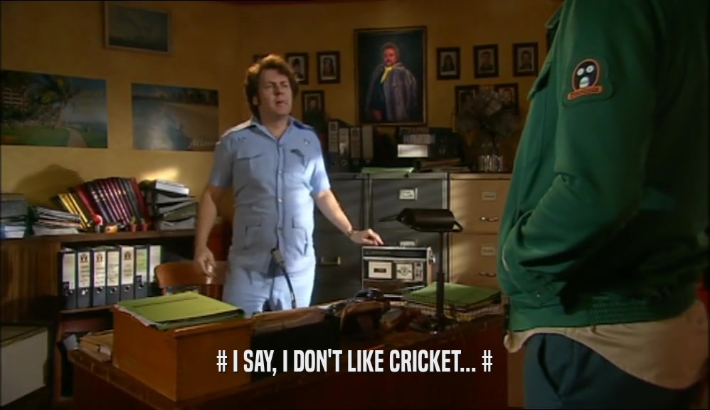 # I SAY, I DON'T LIKE CRICKET... #  