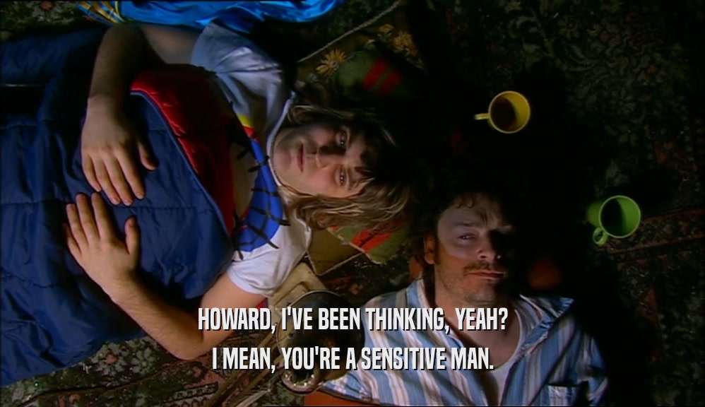 HOWARD, I'VE BEEN THINKING, YEAH? I MEAN, YOU'RE A SENSITIVE MAN. 