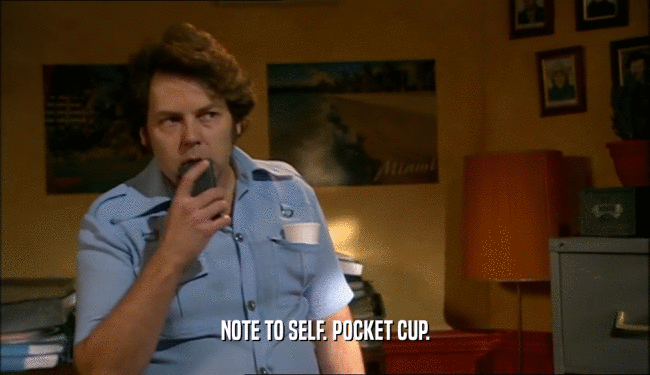 NOTE TO SELF. POCKET CUP.
  