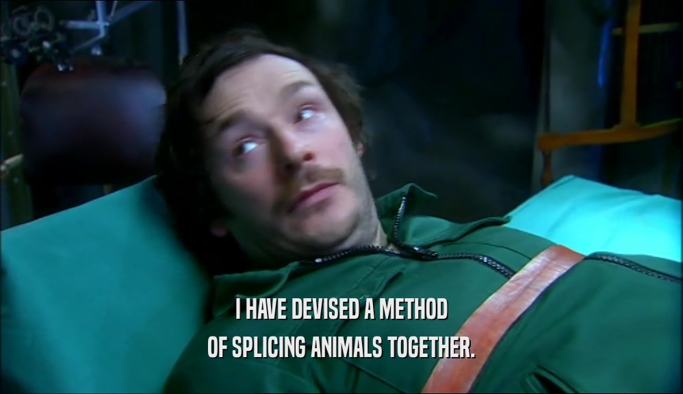 I HAVE DEVISED A METHOD OF SPLICING ANIMALS TOGETHER. 