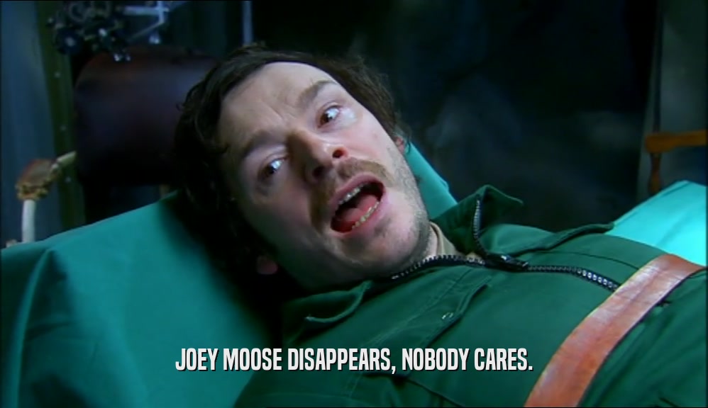 JOEY MOOSE DISAPPEARS, NOBODY CARES.
  