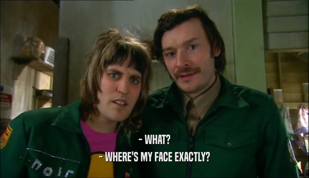 - WHAT? - WHERE'S MY FACE EXACTLY? 
