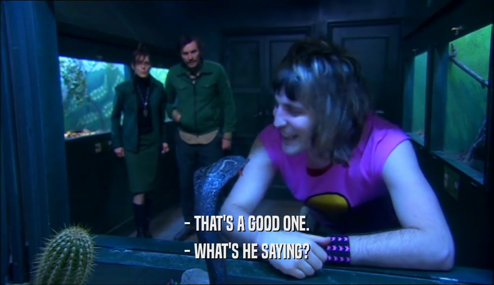 - THAT'S A GOOD ONE. - WHAT'S HE SAYING? 