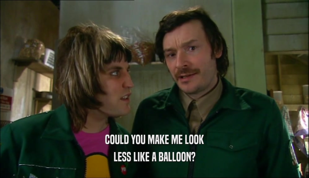 COULD YOU MAKE ME LOOK LESS LIKE A BALLOON? 