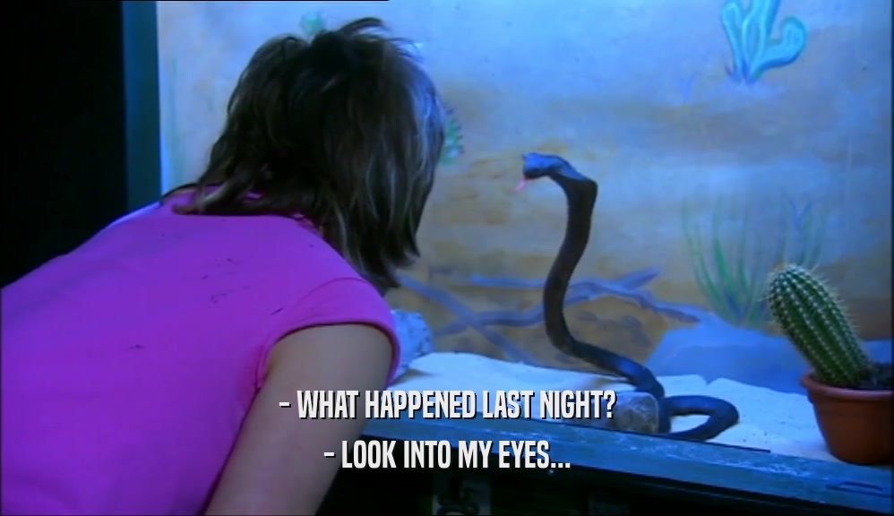 - WHAT HAPPENED LAST NIGHT? - LOOK INTO MY EYES... 