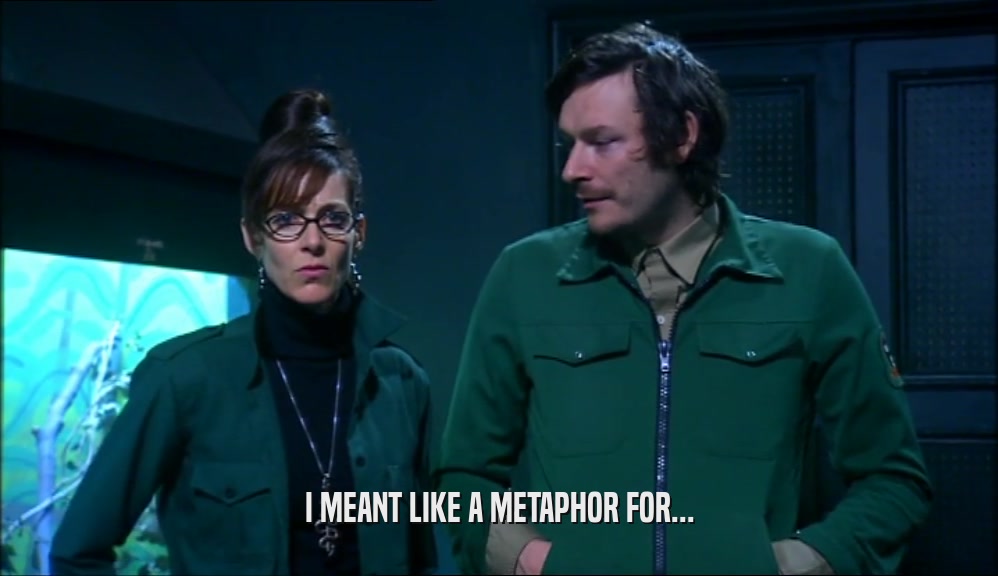 I MEANT LIKE A METAPHOR FOR...  