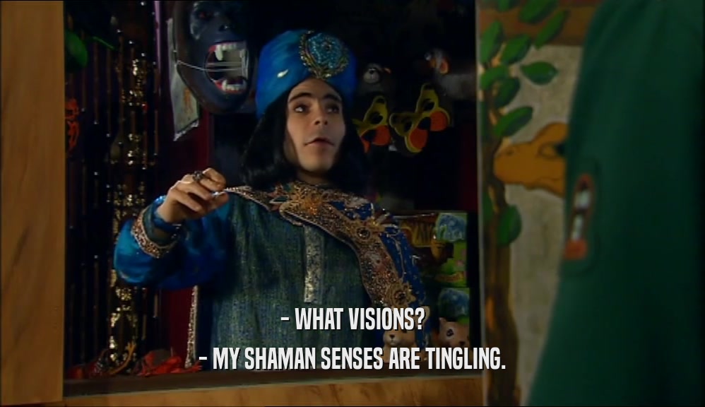 - WHAT VISIONS? - MY SHAMAN SENSES ARE TINGLING. 