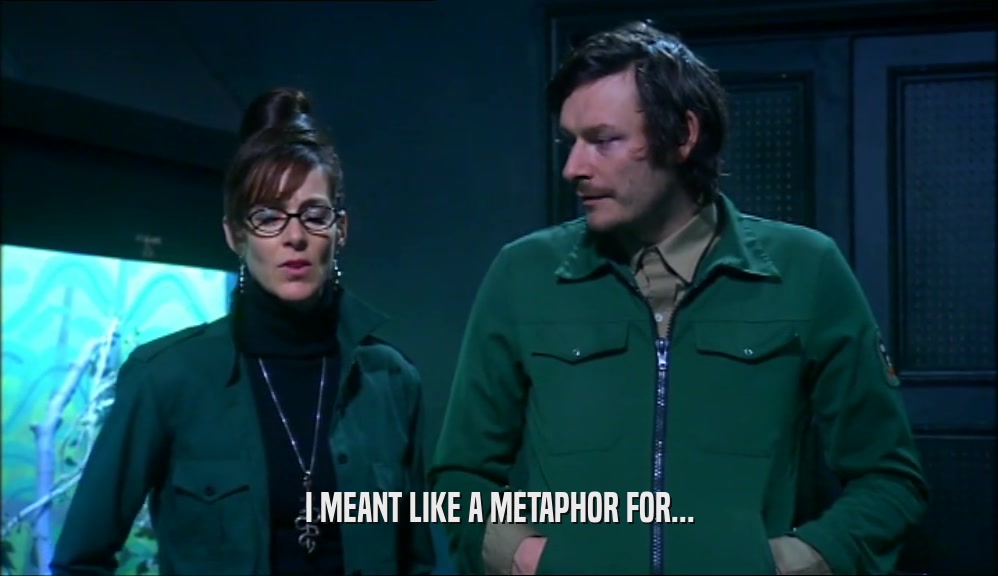 I MEANT LIKE A METAPHOR FOR...  