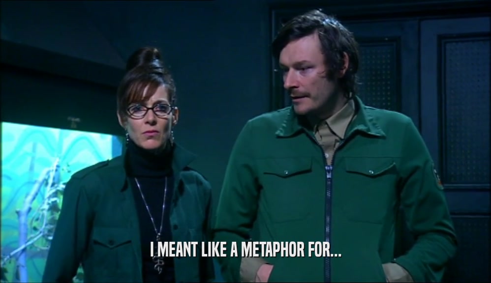 I MEANT LIKE A METAPHOR FOR...  