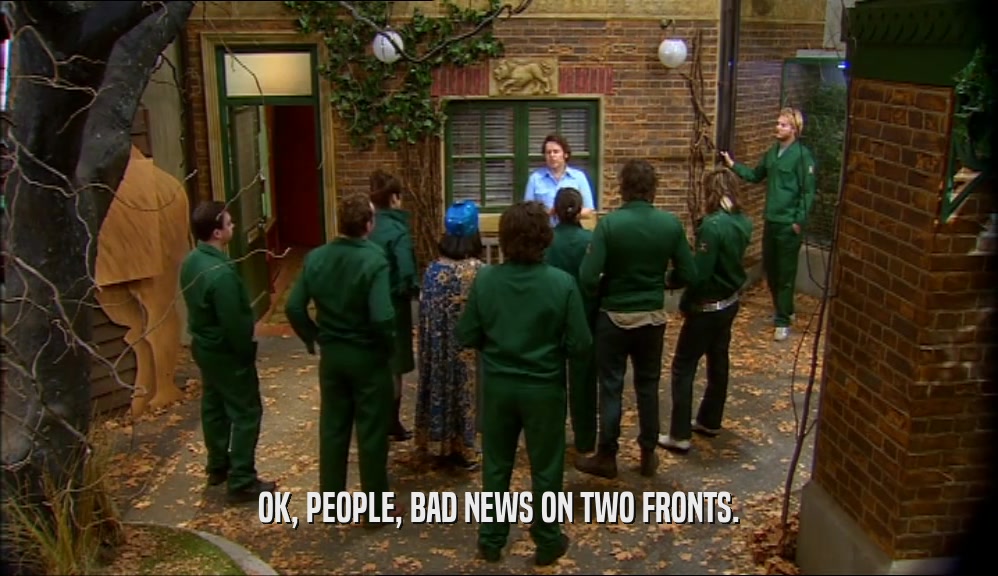 OK, PEOPLE, BAD NEWS ON TWO FRONTS.  