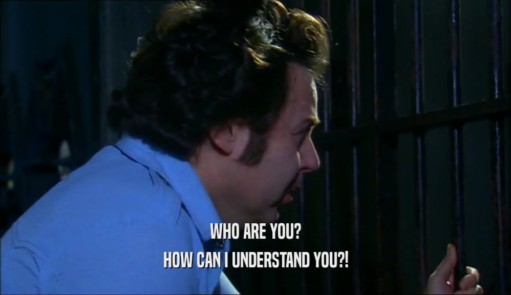 WHO ARE YOU? HOW CAN I UNDERSTAND YOU?! 