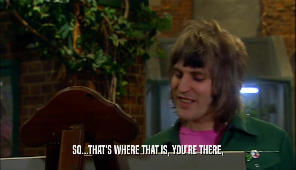 SO...THAT'S WHERE THAT IS, YOU'RE THERE,  