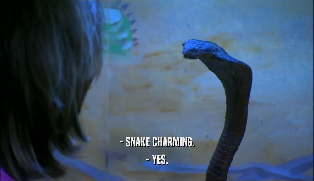 - SNAKE CHARMING. - YES. 