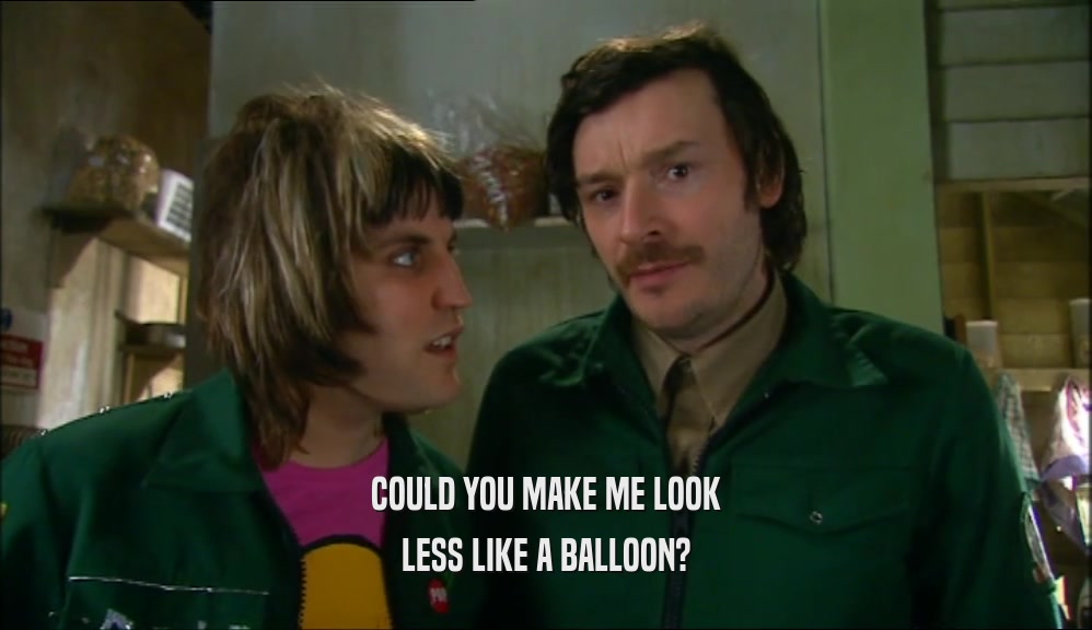 COULD YOU MAKE ME LOOK LESS LIKE A BALLOON? 