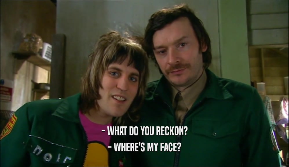- WHAT DO YOU RECKON? - WHERE'S MY FACE? 