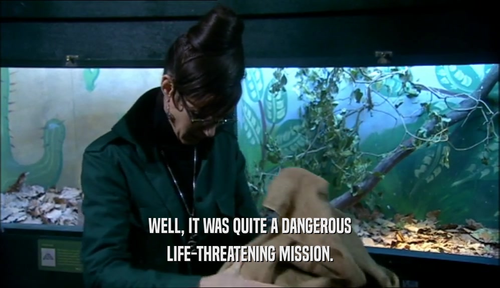 WELL, IT WAS QUITE A DANGEROUS LIFE-THREATENING MISSION. 