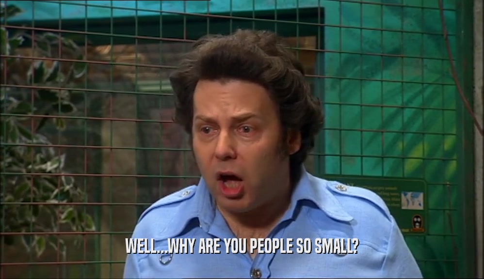WELL...WHY ARE YOU PEOPLE SO SMALL?  