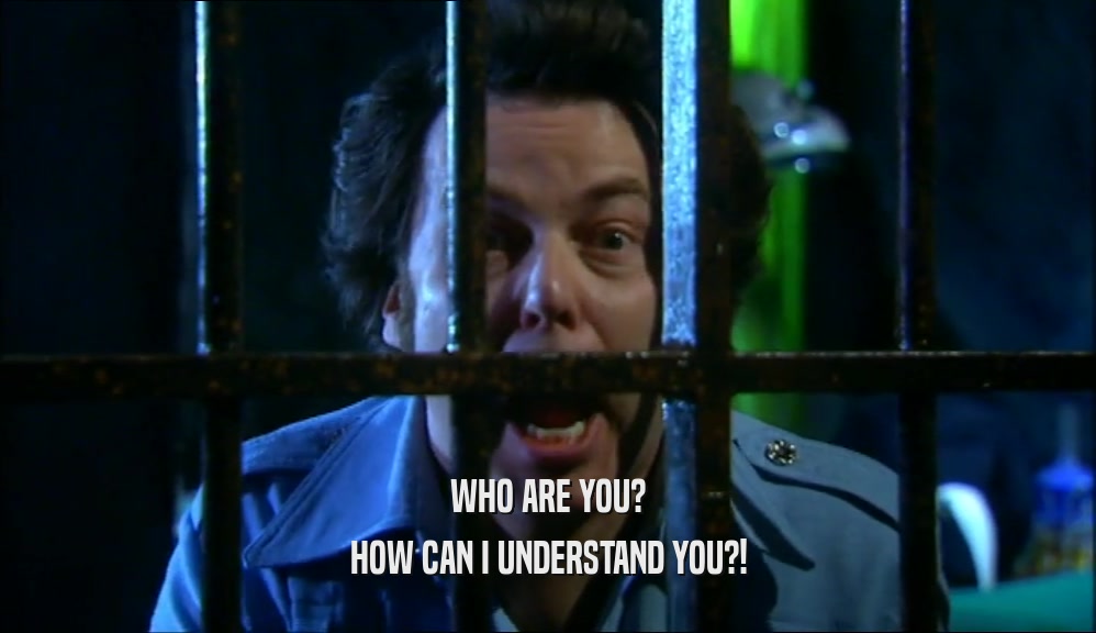 WHO ARE YOU? HOW CAN I UNDERSTAND YOU?! 
