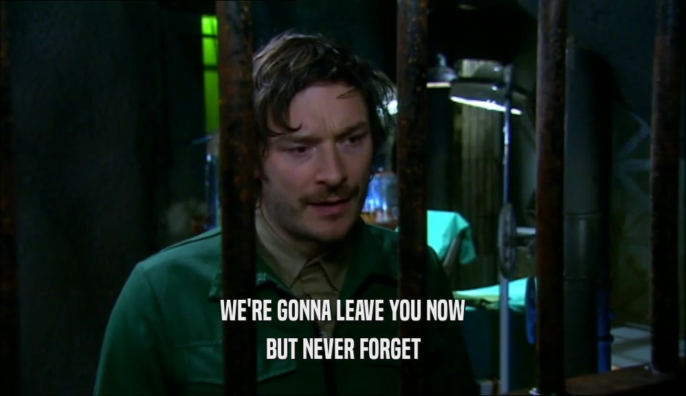 WE'RE GONNA LEAVE YOU NOW BUT NEVER FORGET 
