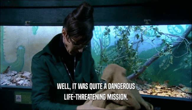 WELL, IT WAS QUITE A DANGEROUS LIFE-THREATENING MISSION. 