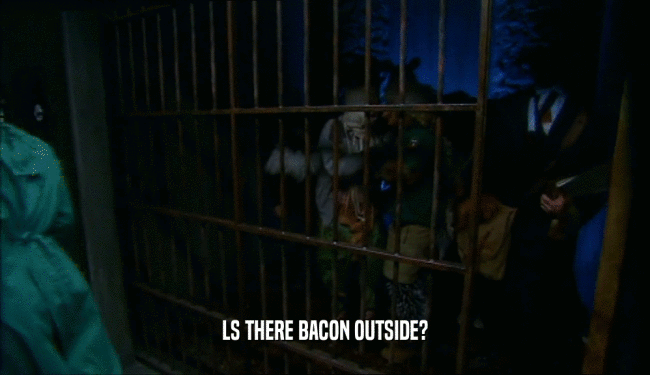 LS THERE BACON OUTSIDE?
  