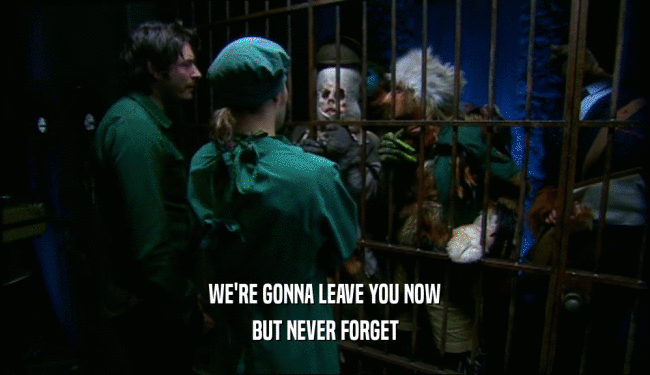 WE'RE GONNA LEAVE YOU NOW BUT NEVER FORGET 
