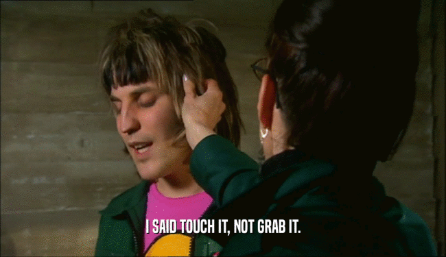 I SAID TOUCH IT, NOT GRAB IT.  