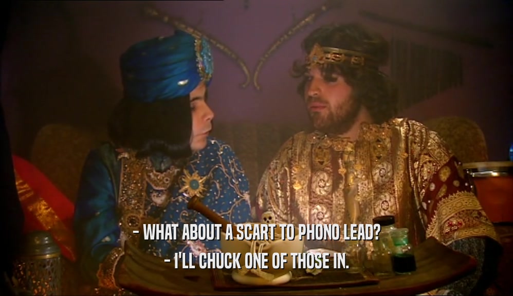 - WHAT ABOUT A SCART TO PHONO LEAD? - I'LL CHUCK ONE OF THOSE IN. 
