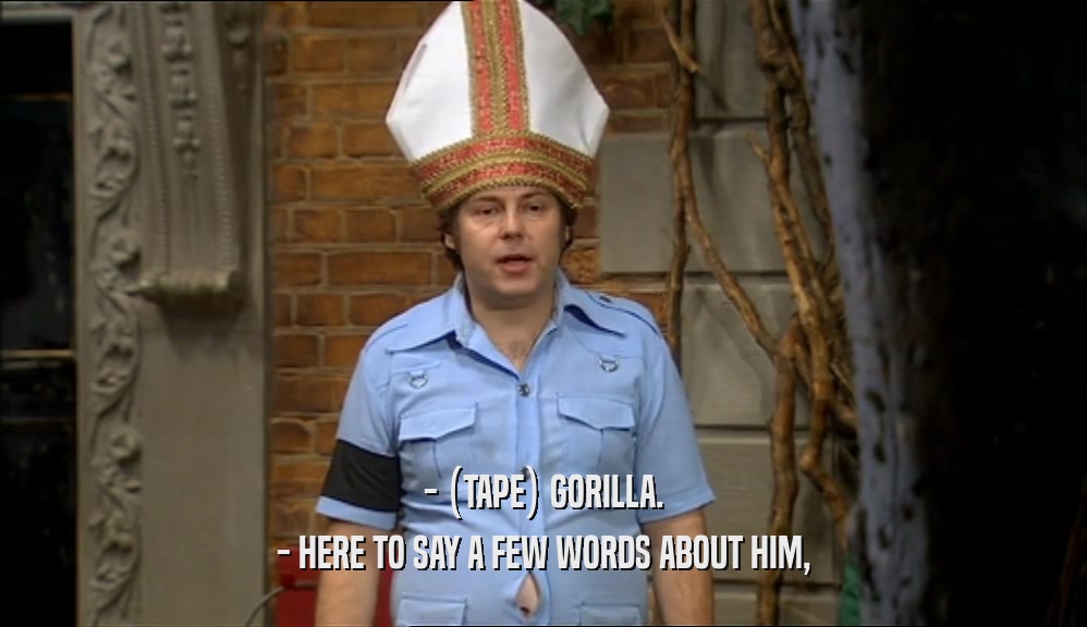 - (TAPE) GORILLA. - HERE TO SAY A FEW WORDS ABOUT HIM, 