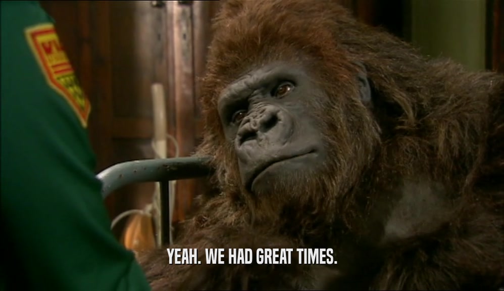 YEAH. WE HAD GREAT TIMES.  