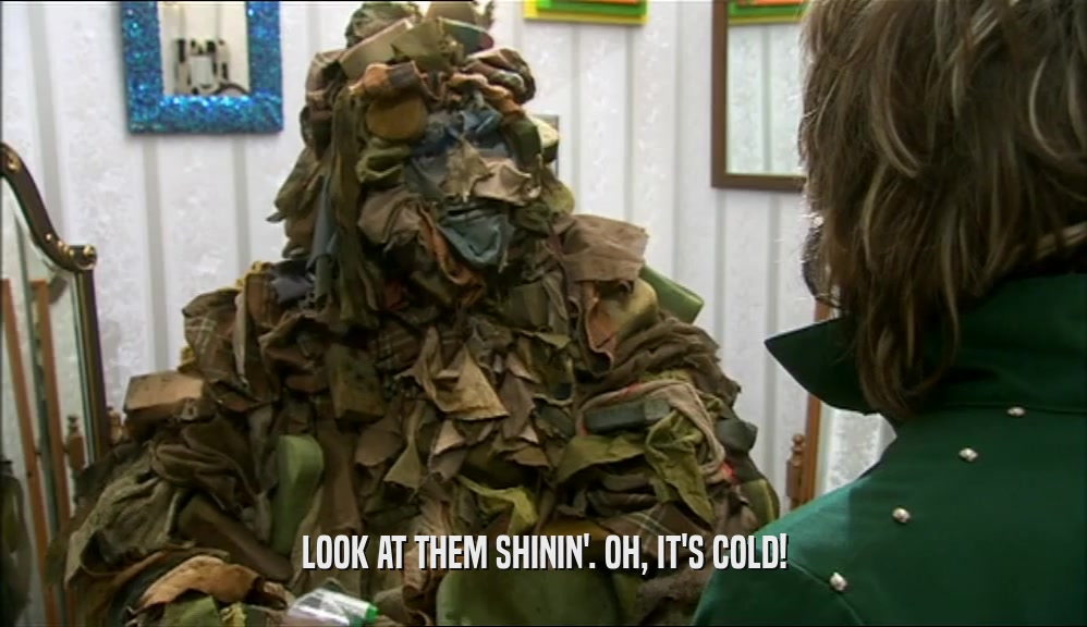 LOOK AT THEM SHININ'. OH, IT'S COLD!  